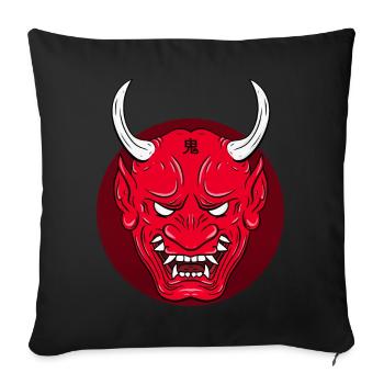 Oni, the Japanese demon - Sofa pillowcase 17,3'' x 17,3'' (45 x 45 cm) - black - Front