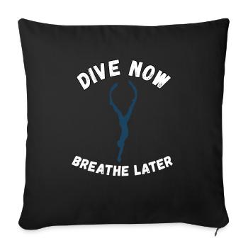 Plongée en apnée pour apnée freediving - Housse de coussin décorative 45 x 45 cm - noir - Devant