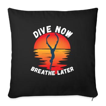 Plongée en apnée pour apnée freediving - Housse de coussin décorative 45 x 45 cm - noir - Devant
