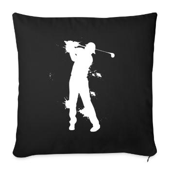 Golfer Coup de golf - Housse de coussin décorative 45 x 45 cm - noir - Devant