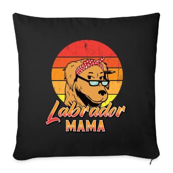 maman labrador dog - Housse de coussin décorative 45 x 45 cm - noir - Devant