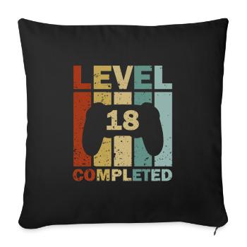 18ème anniversaire Gamer 2003 Idée cadeau rétro - Housse de coussin décorative 45 x 45 cm - noir - Devant