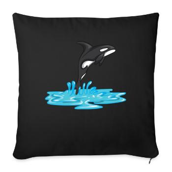 De l’eau sautante Orca Killer Wal Motifs - Housse de coussin décorative 45 x 45 cm - noir - Devant