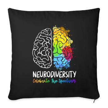 Neurodiversity Celebrate The Spectrum - Sofakissenbezug 45 x 45 cm - Schwarz - Vorne