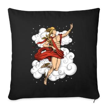 Greek God Hermes - Sofa pillowcase 17,3'' x 17,3'' (45 x 45 cm) - black - Front