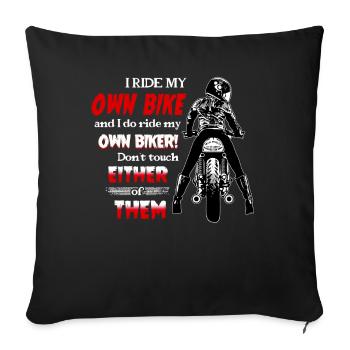 Biker Wife Biker Lady Female Biker - Sofa pillowcase 17,3'' x 17,3'' (45 x 45 cm) - black - Front