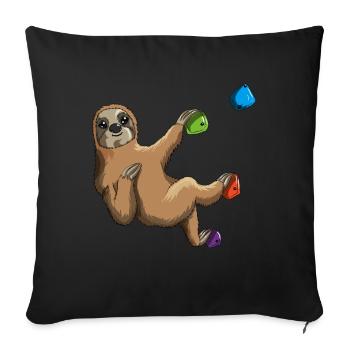 Climbing sloth climbing wall mountaineering boulder - Sofa pillowcase 17,3'' x 17,3'' (45 x 45 cm) - black - Front