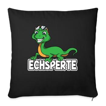 Echsperte Echse Reptilien Eidechse Experte Spruch - Sofakissenbezug 45 x 45 cm - Schwarz - Vorne