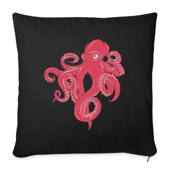 Octopus octopus squid sea creature tentacles - Sofa pillowcase 17,3'' x 17,3'' (45 x 45 cm) - black - Front