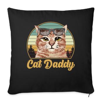 Cat Daddy Vintage Retro Sunset - Housse de coussin décorative 45 x 45 cm - noir - Devant