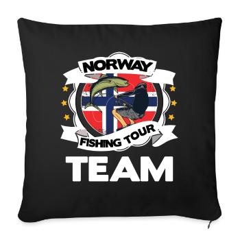 norway fishing tour team - Sofa pillowcase 17,3'' x 17,3'' (45 x 45 cm) - black - Front