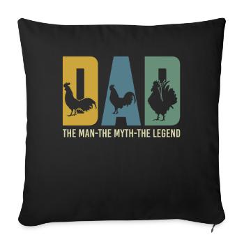 Chicken Dad The Man The Myth The Legend - Housse de coussin décorative 45 x 45 cm - noir - Devant