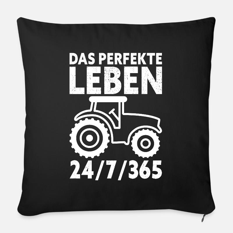 Landwirt Traktor Spruch - Landwirtschaft Bauer - Sofakissenbezug 45 x 45 cm - Schwarz