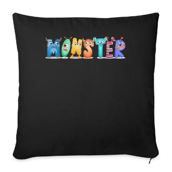 Monster Daddy and Baby Matching - Sofa pillowcase 17,3'' x 17,3'' (45 x 45 cm) - black - Front