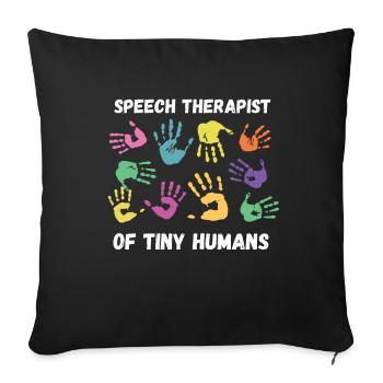 Orthophoniste Speech pour SLP Orthophoniste - Housse de coussin décorative 45 x 45 cm - noir - Devant