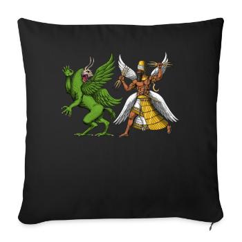 Tiamat And Marduk Sumerian Mythology - Sofa pillowcase 17,3'' x 17,3'' (45 x 45 cm) - black - Front