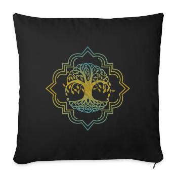 The World Tree Yggdrasil Viking Tattoo Design - Sofa pillowcase 17,3'' x 17,3'' (45 x 45 cm) - black - Front