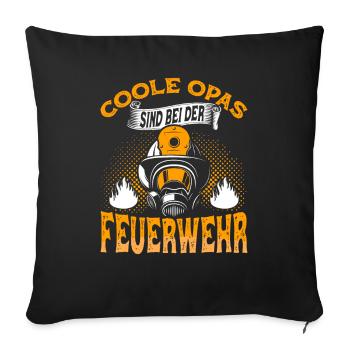 Feuerwehrmann Opa Geschenk Freiwillige Feuerwehr - Sofakissenbezug 45 x 45 cm - Schwarz - Vorne