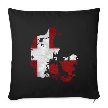 Denmark - border in national flag - Sofa pillowcase 17,3'' x 17,3'' (45 x 45 cm) - black - Front