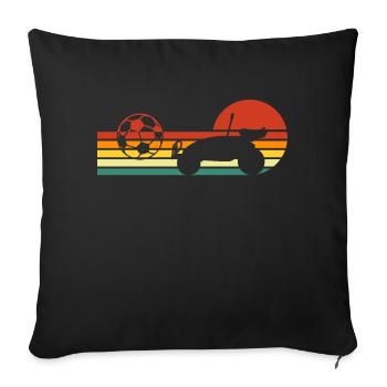 Retro Rocket Soccer Sport Car - Sofa pillowcase 17,3'' x 17,3'' (45 x 45 cm) - black - Front