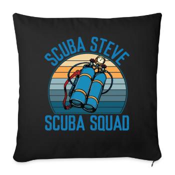 Scuba Steve Scuba Squad Vintage - Sofa pillowcase 17,3'' x 17,3'' (45 x 45 cm) - black - Front