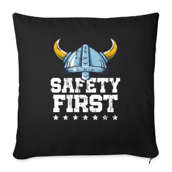 Casque de sécurité Sécurité Premier cadeau de protection Viking - Housse de coussin décorative 45 x 45 cm - noir - Devant