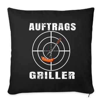 Auftrags Griller Am Bratort - Sofakissenbezug 45 x 45 cm - Schwarz - Vorne