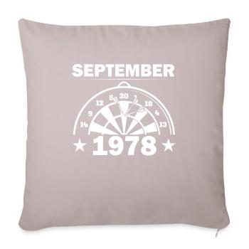 43. Geburtstag September Jahrgang 1978 Geschenkide - Sofakissenbezug 45 x 45 cm - helles Taupe - Vorne