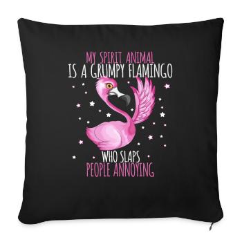 Flamingo Gifle Agaçant Les gens drôles Drôle - Housse de coussin décorative 45 x 45 cm - noir - Devant