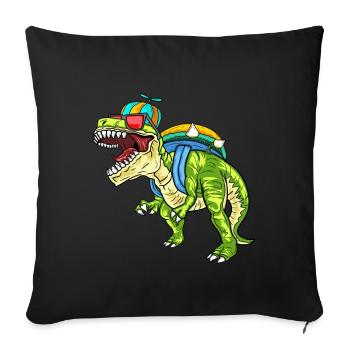 Kindergarten Boss Dino Dinosaurier Jungen Schule - Sofakissenbezug 45 x 45 cm - Schwarz - Vorne
