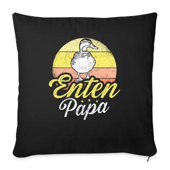 Enten Papa Hausente Vogel Entenhaltung Geschenk - Sofakissenbezug 45 x 45 cm - Schwarz - Vorne