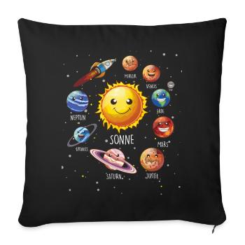 Astronaut Space Planet Universe Solar System - Sofa pillowcase 17,3'' x 17,3'' (45 x 45 cm) - black - Front