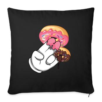 Dirty Humor Two In Pink Donut Hole - Sofakissenbezug 45 x 45 cm - Schwarz - Vorne