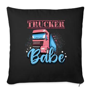 Trucker Babe Sparkles Truck Driver - Sofakissenbezug 45 x 45 cm - Schwarz - Vorne
