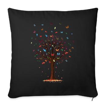 Artistic Insect Awesome Colorful Butterfly Tree - Sofa pillowcase 17,3'' x 17,3'' (45 x 45 cm) - black - Front