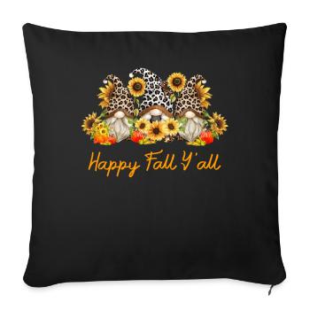 Happy Fall Y'all Gnomes Sunflowers - Sofakissenbezug 45 x 45 cm - Schwarz - Vorne