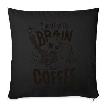 Coffee Zombie, lustiges Halloween Design - Sofakissenbezug 45 x 45 cm - Schwarz - Vorne