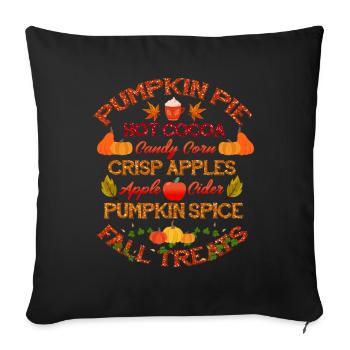 Pumpkin Pie Hot Cocoa Candy Corn Crisp Apples - Sofakissenbezug 45 x 45 cm - Schwarz - Vorne