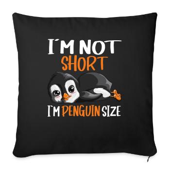 Penguin design with saying Funny sea creatures - Sofa pillowcase 17,3'' x 17,3'' (45 x 45 cm) - black - Front