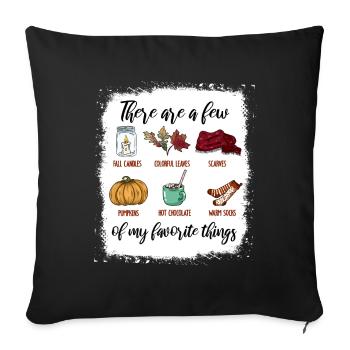 Autumn Symbols Fall Candles Colorful Leaves - Sofa pillowcase 17,3'' x 17,3'' (45 x 45 cm) - black - Front