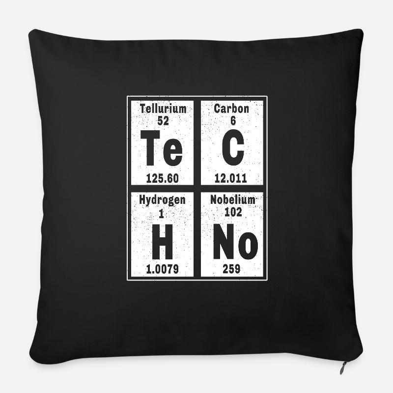 Techno Music Science Periodic Table Freetekno Rave - Sofakissenbezug 45 x 45 cm - Schwarz