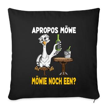 Apropos Möwe Möwie noch een? Norddeutscher Bier - Sofakissenbezug 45 x 45 cm - Schwarz - Vorne
