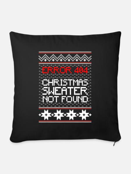 Error 404 Christmas Sweater Not Found Computer - Sofa pillowcase 17,3'' x 17,3'' (45 x 45 cm) - black