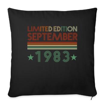 38. Geburtstag September 1983 Geschenkidee - Sofakissenbezug 45 x 45 cm - Schwarz - Vorne