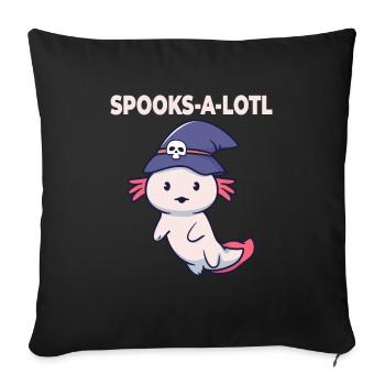 Halloween Axolotl Costume Spooks-A-Lotl - Sofa pillowcase 17,3'' x 17,3'' (45 x 45 cm) - black - Front