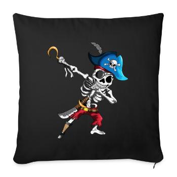 Dabbing Pirates squelette de bandeau navire pirate - Housse de coussin décorative 45 x 45 cm - noir - Devant