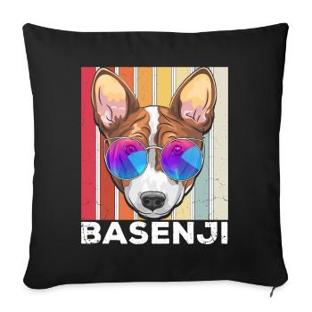 Basenji - Sofakissenbezug 45 x 45 cm - Schwarz - Vorne