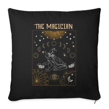 Tarot Card Occult Witchcraft Frog Magician Gothic - Housse de coussin décorative 45 x 45 cm - noir - Devant