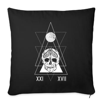 Tarot Card Witchcraft Skull Moon Gothic Occult - Housse de coussin décorative 45 x 45 cm - noir - Devant