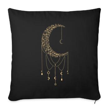 Tarot Card Occult Crescent Moon Phase Skull Gothic - Sofakissenbezug 45 x 45 cm - Schwarz - Vorne